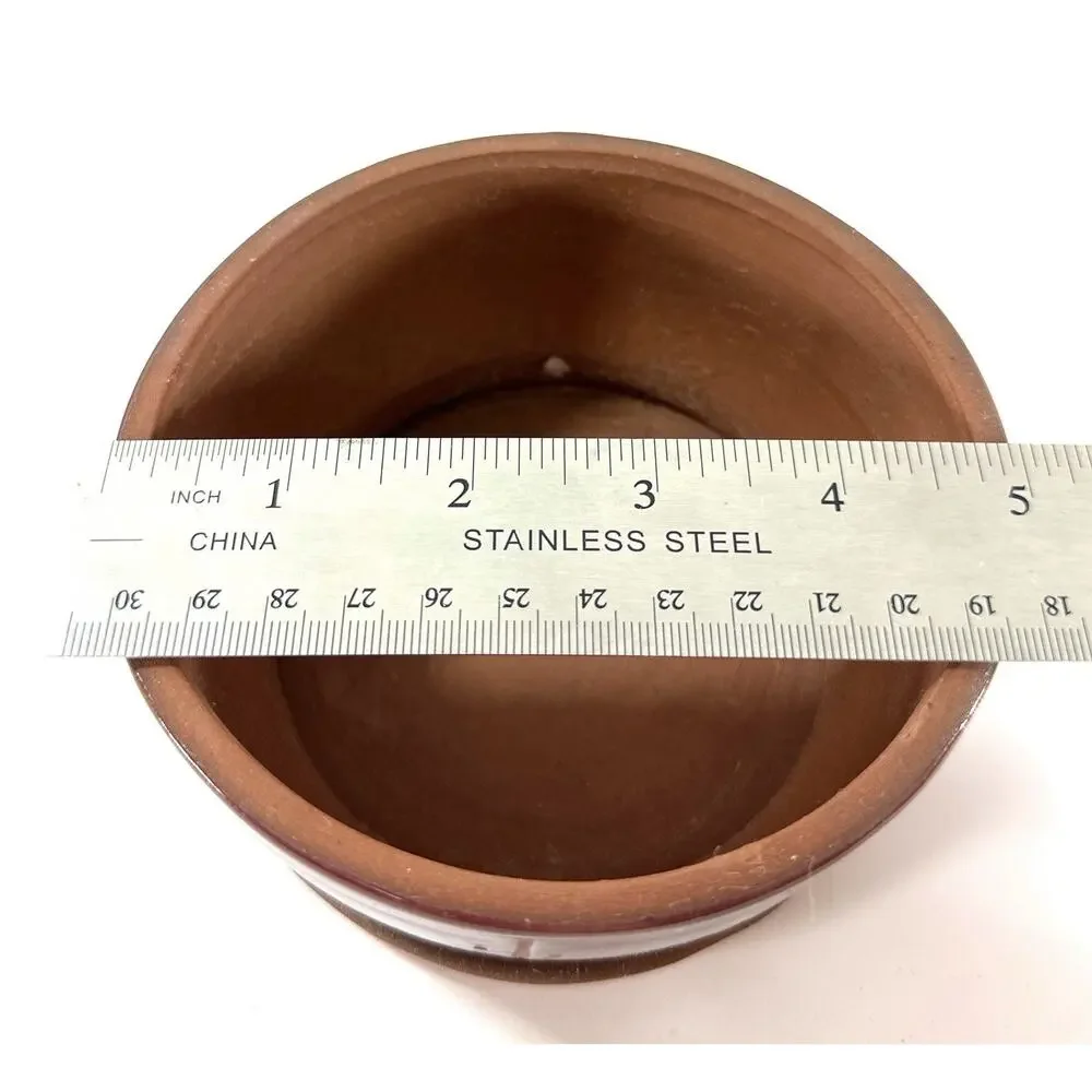 Superstition Stoneware Southwest Desert Cactus Pottery Planter Built-In Saucer